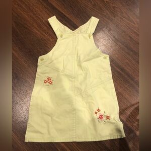 Vintage strawberry fair girls embroidered floral overall dress 5T 100% cotton